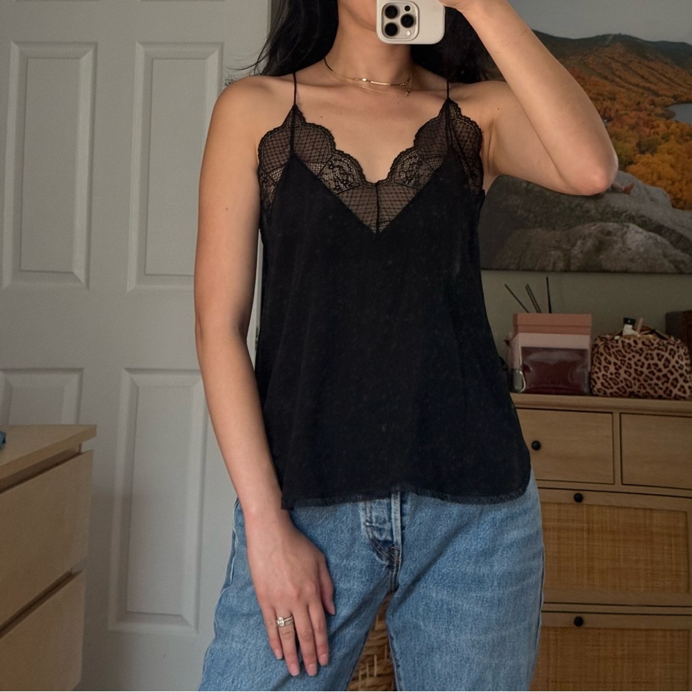 Zadig & Voltaire Black Christy Silk  Camisole XS